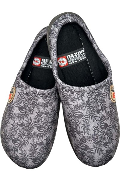 GEZER Men's slippers, light gray with Printed , size 44, 28 cm, comfortable and warm