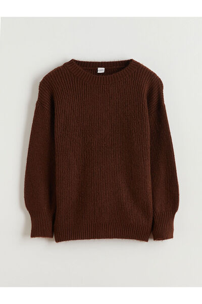 LC Waikiki Трикотажен пуловер за момиче с кръгло деколте