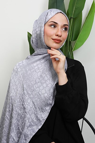 GİYZAMİLA Halka Aerobin Shawl Gray