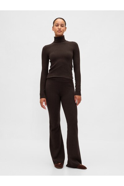 GAP Kadın Kahverengi CashSoft Stretch Kayık Yaka Kazak