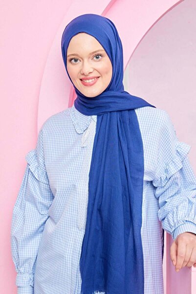 Levidor Navy Blue Olay Cotton Shawl