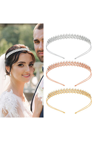 So Much Accesories Special Production Crystal Stone Gold Color Crown Bridal T...