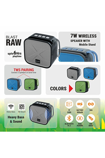 unix International Unix Blast RAW 7W Wireless Speaker