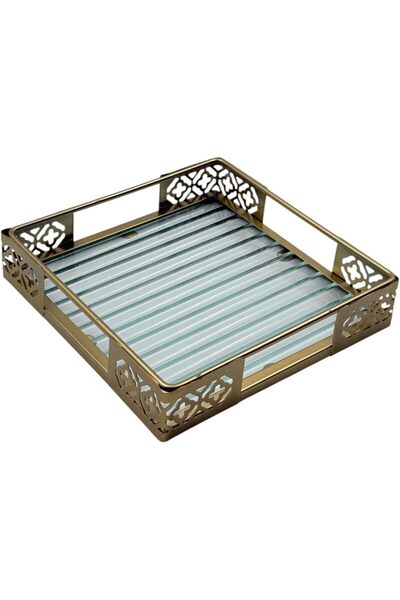 B&D Decorative Gold Serving Tray
