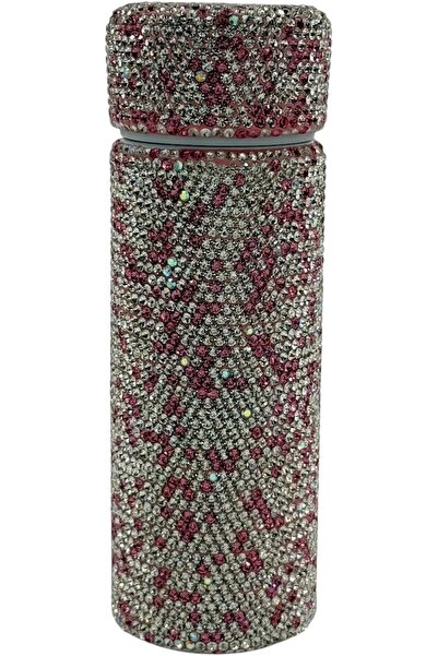 B&D banddtools Luxury Crystal Rhinestone Vacuum Bottle, Silver & Pink, Insulated Stainless Steel, 150ml