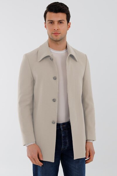 Uki KREM Hakim Yaka,5 Düğme,Tam Astar,Yan Cep,Tek Yırtmaç,Vatkasız