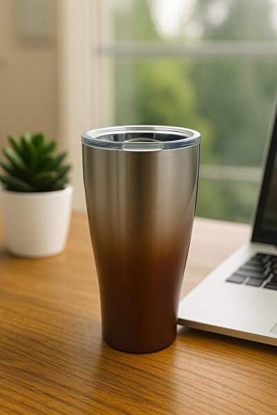 B&D Double Wall Stainless Steel Bottle, 17 oz/500 ml, Insulated, Brown