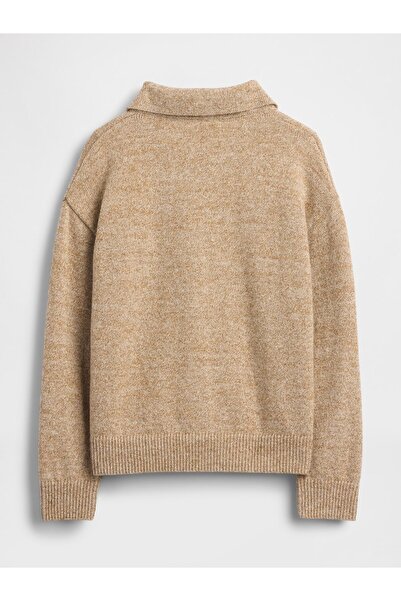 GAP Erkek Bebek Krem Yaka Detaylı Düğmeli Ön Süveter