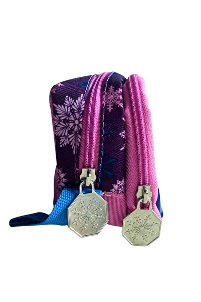 Disney Suluk with a Gift - Frozen Elsa Licensed Pencil Case - Purple Pink Pencil Bag with Double-Sided Zipper