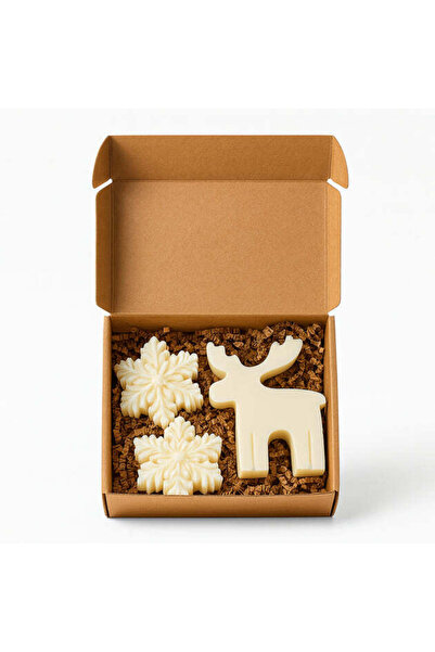 Ziani Christmas gift set with 3 soy wax candles – reindeer and 2 snowflakes