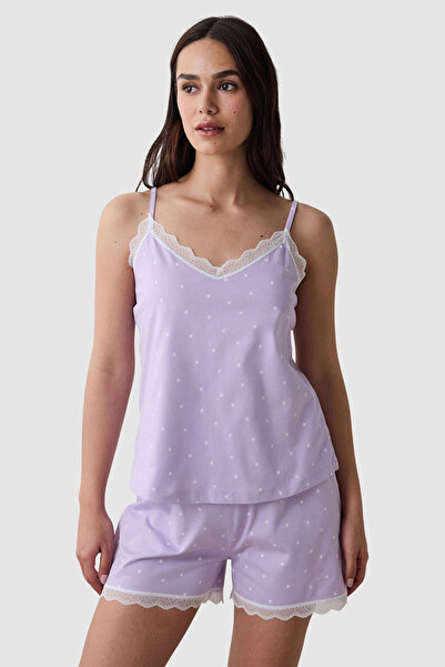 Penti Lilac Dotted Shorts Pyjama Set