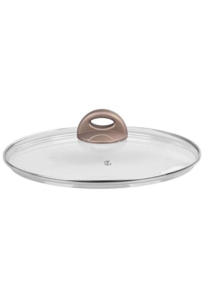 Perfect Home Yenna Glass Lid, Coffee Brown Line, 24 cm