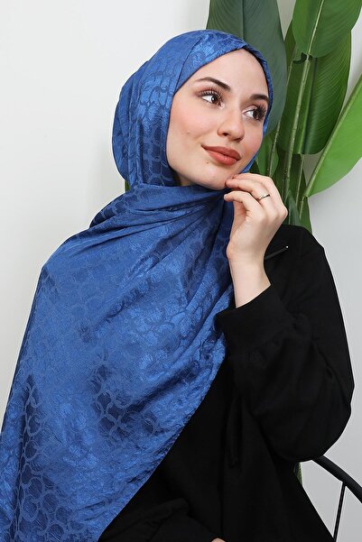 GİYZAMİLA Halka Aerobin Shawl Indigo