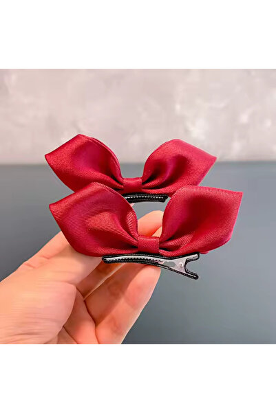 So Much Accesories 2-Piece Red 3D Bow Buckle