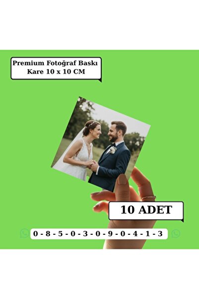 Mementoboxes Kişiye Özel Premium Fotoğraf Baskı 10 Adet Kare (10X10) Cm