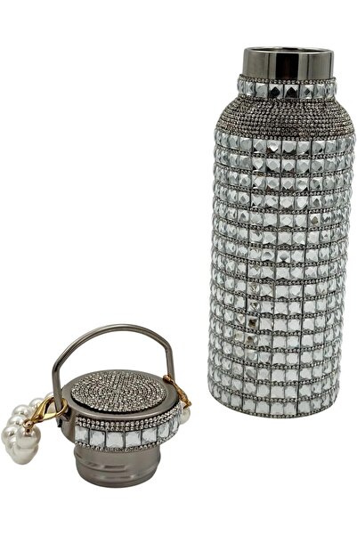 B&D B&DTools 500ml Luxury Crystal Vacuum Insulated Stainless Steel Thermos Bottle, Silver