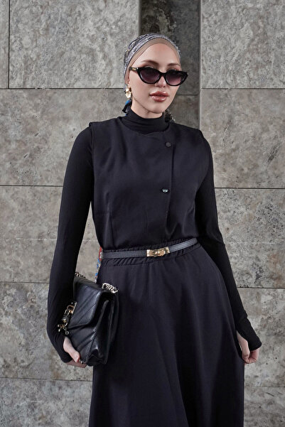 EBRUTESETTÜR Cross Buttoned Skirted Double Hijab Suit