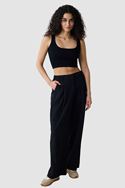 Penti Seamless Square Neck Black Crop Top