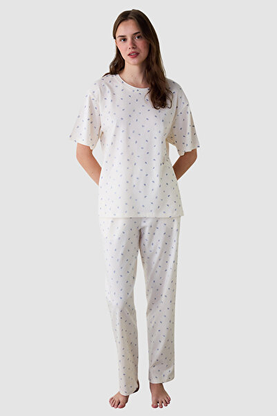 Penti Gardenya Hailee Floral Cotton Crew Neck Short Sleeve Pyjama Set