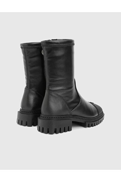 İLVİ Devin Genuine Stretch Leather Black Women's Boots