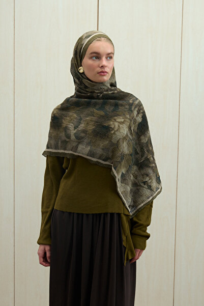 cs camellia scarf Frosted Bloom Muslin Shawl - Çağla