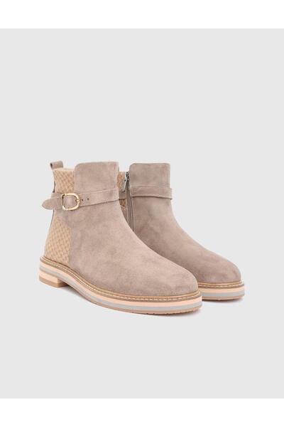 İLVİ Palma Genuine Suede Leather Mink Women's Boots