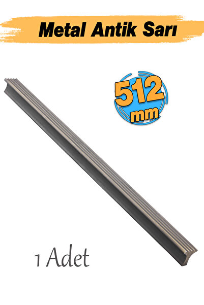 Badem10 Foça 512 mm 51.2 cm Soft Antique Yellow Metal Handle Cover Handle Durable Handles Furniture Drawer Cabinet