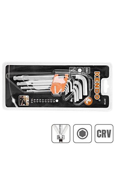 Kendo Set chei hexagonale L cu bila 9buc lungime 1.5-10mm CRV