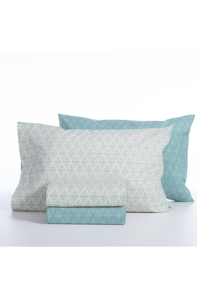 Nef Nef Homeware Set de lenjerie de pat Nef-Nef Sorento Albastru - Husă pilotă 270x270 cm, 2 fețe de pernă 52x72 cm, cearșaf cu elastic 180x