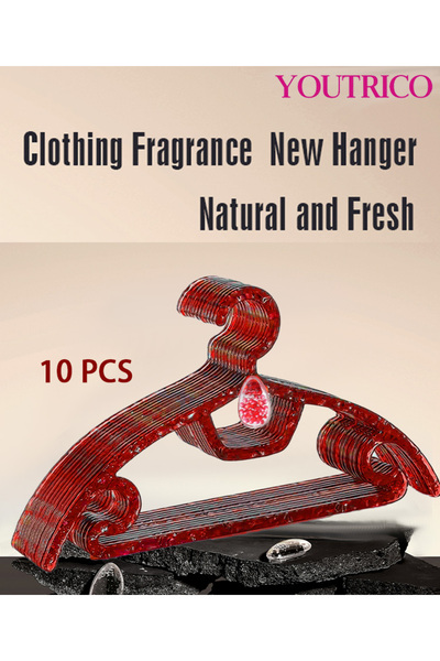 Youtrico 10-Piece Non-Slip Aromatherapy Plastic Hangers - PET Water Wave Design