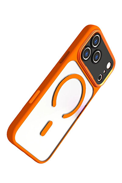 Fuchsia Apple iPhone 17 Pro Hazar Magsafe Cover - Orange