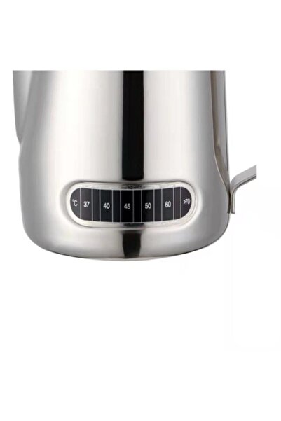 cc bin shihon 600ml milk pitcher with dual temperature gauge for coffee preparation, coffee milk frother, stainless steel