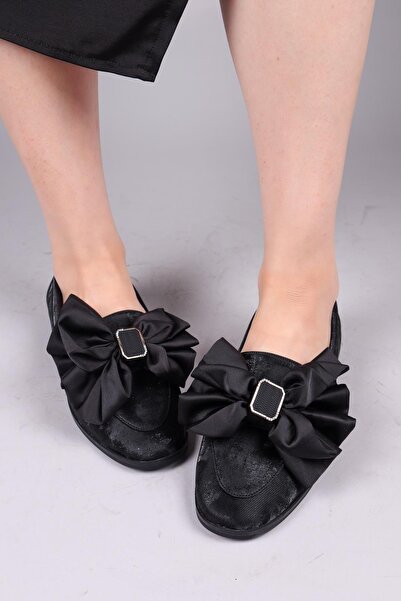 Birikon Lobi̇to Satin Bow Loafer Black
