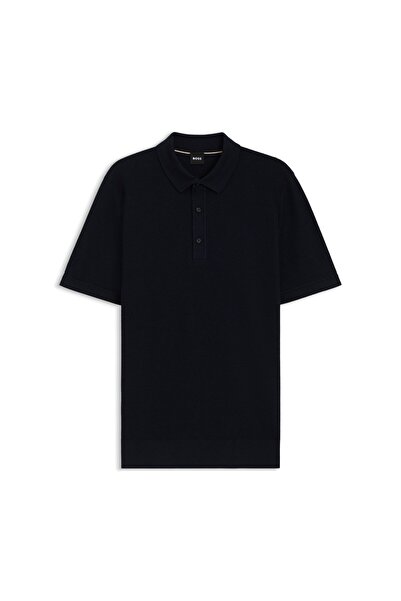 BOSS Pamuk Karışımlı Regular-Fit Örgü Polo Tişört