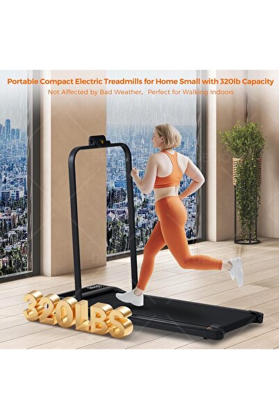 Lichico Portable Compact Treadmill with Handles, Foldable Walking Pad, 3.0HP, 320 lb Capacity