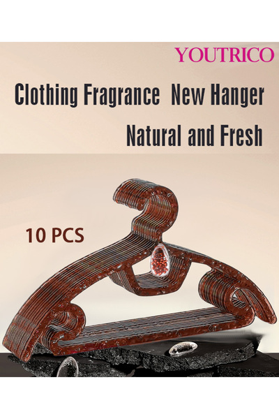 Youtrico 10-Piece Non-Slip Aromatherapy Plastic Hangers - PET Water Wave Design