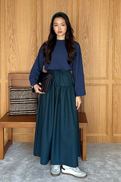 Ceylan Otantik Emerald Polka Dot Pattern Skirt