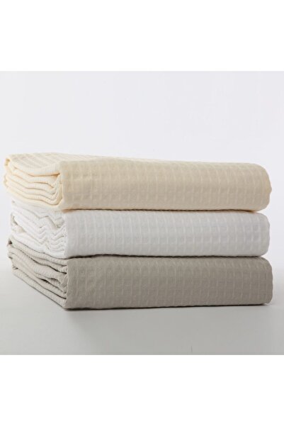 Nef Nef Homeware Piquet Blanket 230x240 cm 100% Cotton Nef-Nef Beige