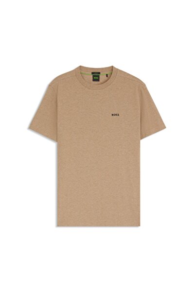 BOSS Kontrast logolu streç pamuklu tişört