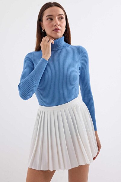 onno style women Fiber-Filled Fishman's Collar Basic Sweater