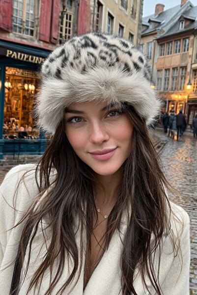 LAGRANZE Leopard Touch Women's Fur Hat