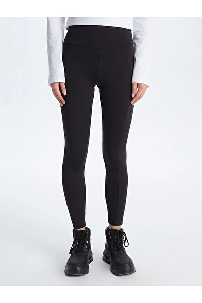 LC Waikiki Xside Active Black Women's Elastic Waist Plain Sports Leggings