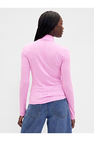 GAP Kadın Pembe Tüy Hafifliği Kayık Yaka Kazak