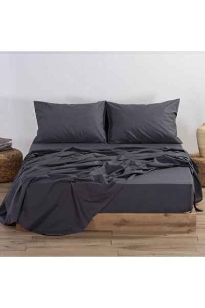 Nef Nef Homeware Queen Size cotton bed sheet - Nef Nef Basic 240x270 cm (Dark Grey)