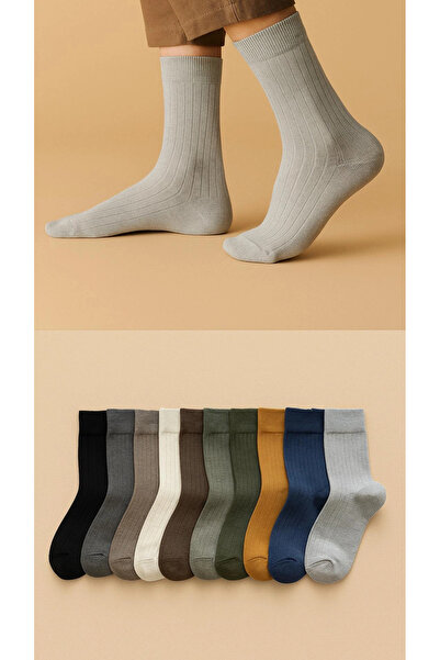 Çorapland 10 Çift Renkli Mevsimlik Çorap Unisex