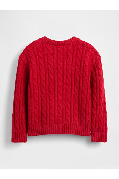 GAP Erkek Bebek Kırmızı CashSoft Cable Örgü Kazak