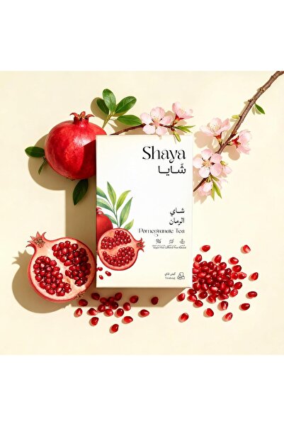 SHAYA شاي الرمان العشبي، خالي من الكافيين، 20 كيسًا، 30 جم