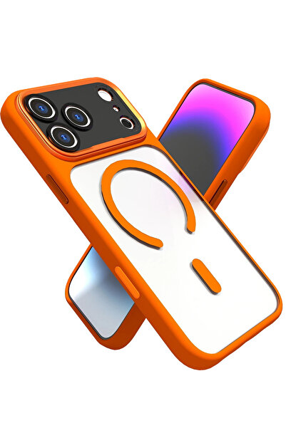Fuchsia Apple iPhone 17 Pro Max Hazar Magsafe Cover - Orange