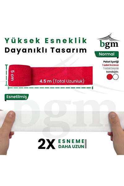 bgm Elastik Kendinden Yapışkanlı Bandaj 5cm X 4.5m Coban Bandajı Sporcu Bandı Elastik Bandaj