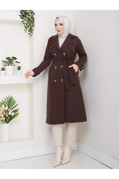 ESLEMNUR Trench Coat with Chain Detail on the Back
